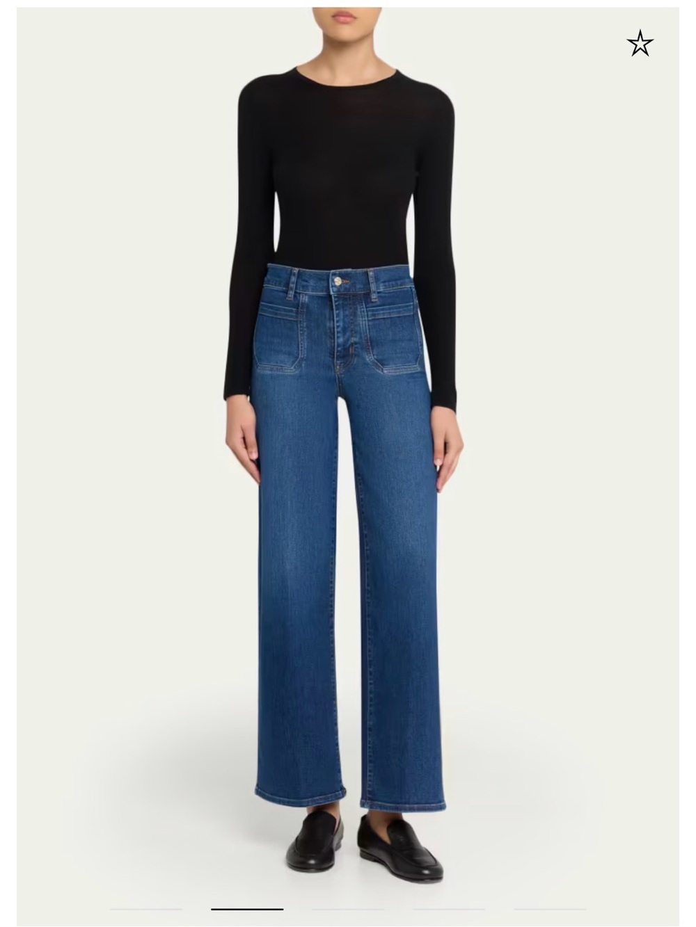 Frame Denim Wide-Leg Jeans in Deep Blue